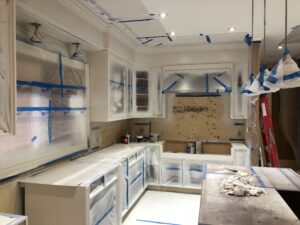 Spray Painted Kitchen Cabinets in Burlington